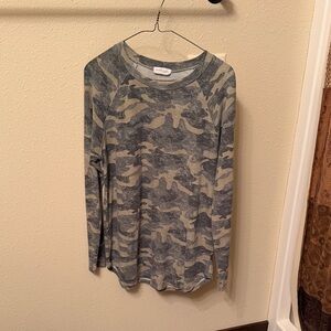 First Love Gray Camouflage Top